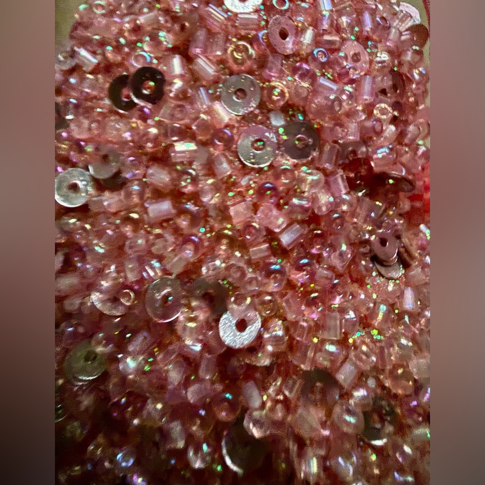 Set Of 3 pink Sequins Hearts. Home decoration. New - Picture 7 of 12